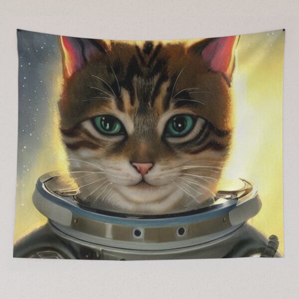 Item preview, Cute Adorable Astronaut Cat wearing a Spacesuit | Space Cat Portrait | Original digital art designed and sold by ArtworkbyEmmy.