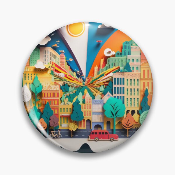 Item preview, 3D Effect Papercut Art - Cityscape Scene designed and sold by TheArtfulAI.