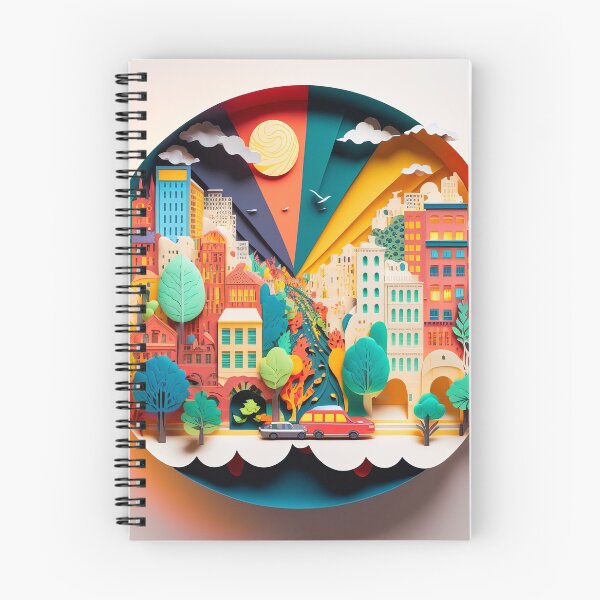 Item preview, 3D Effect Papercut Art - Cityscape Scene designed and sold by TheArtfulAI.