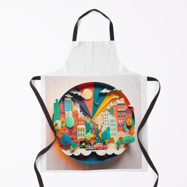 Item preview, 3D Effect Papercut Art - Cityscape Scene designed and sold by TheArtfulAI.