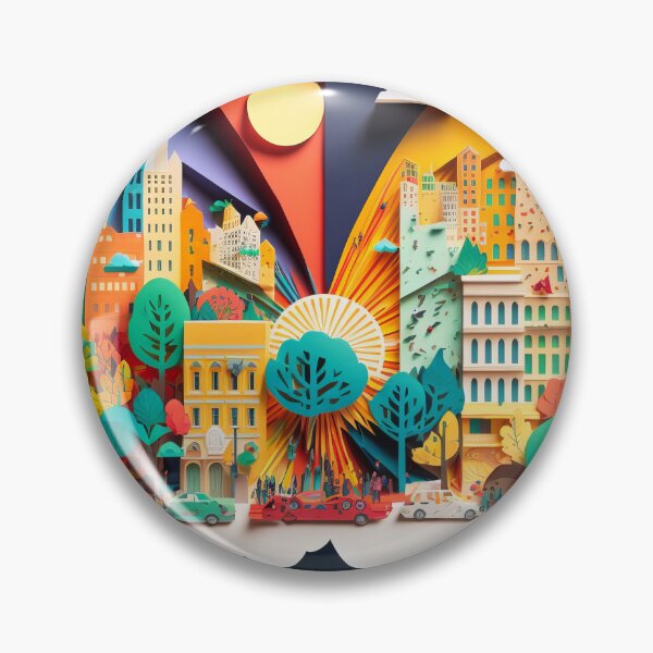 Item preview, 3D Effect Papercut Art - Cityscape Scene designed and sold by TheArtfulAI.