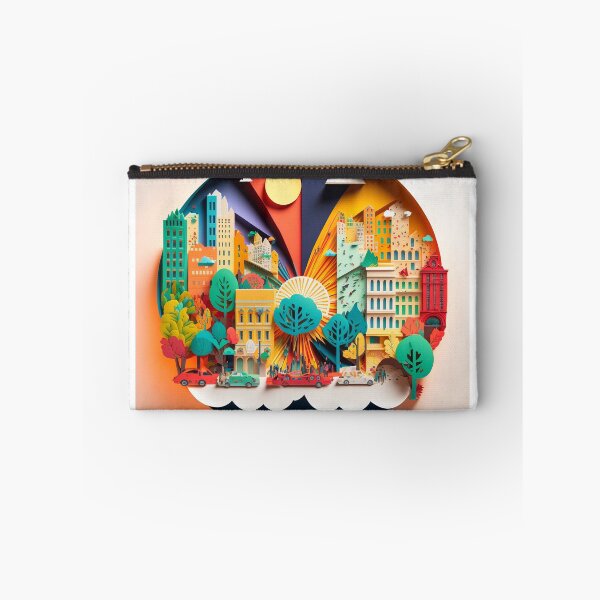 Item preview, 3D Effect Papercut Art - Cityscape Scene designed and sold by TheArtfulAI.