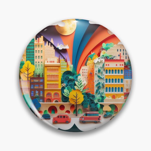 Item preview, 3D Effect Papercut Art - Cityscape Scene designed and sold by TheArtfulAI.