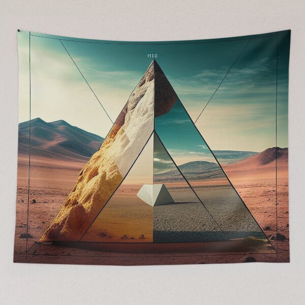 Item preview, Trippy Triangle in the Desert Wall Art designed and sold by BySpinny.
