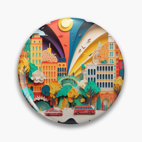 Item preview, 3D Effect Papercut Art - Cityscape Scene designed and sold by TheArtfulAI.