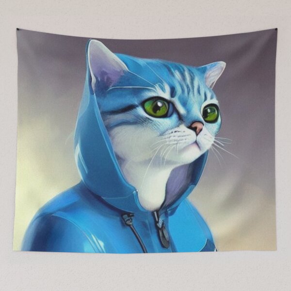 Item preview, Cute Adorable Astronaut Cat wearing a Spacesuit | Space Cat Portrait | Original digital art designed and sold by ArtworkbyEmmy.