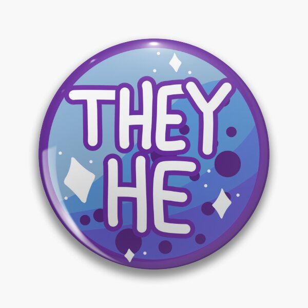 Item preview, they/he blue & purple boba designed and sold by pridefrogprints.