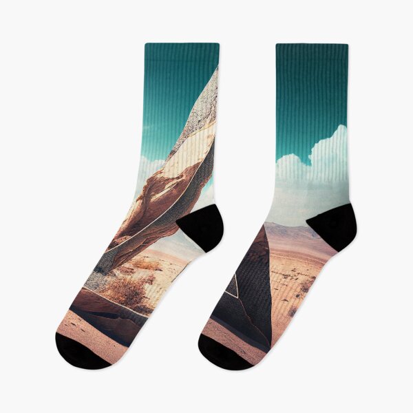 Item preview, Trippy Triangle in the Desert With Characters Wall Art designed and sold by BySpinny.