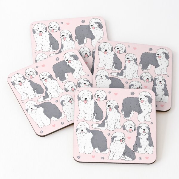 Item preview, Old English Sheepdog illustration pattern  designed and sold by Yarafantasyart.