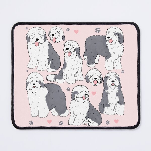 Item preview, Old English Sheepdog illustration pattern designed and sold by Yarafantasyart.