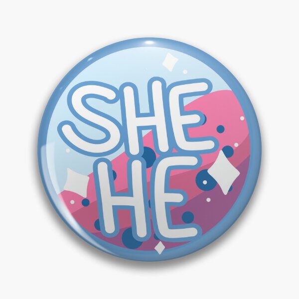 Item preview, she/he blue & pink boba designed and sold by pridefrogprints.