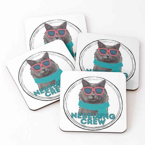 Item preview, Nebelung cat crew cool cat in sunglasses designed and sold by JoeyGraceCatCo.