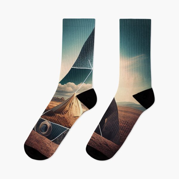 Item preview, Trippy Triangle in the Desert With Character Wall Art designed and sold by BySpinny.