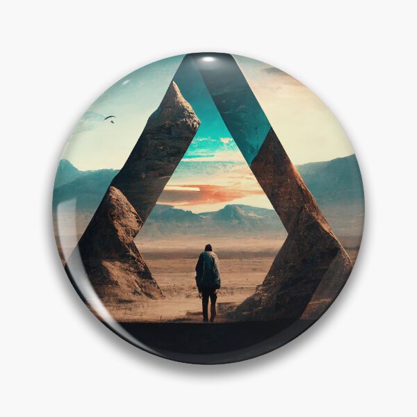 Item preview, Trippy Triangle in the Desert With Character Wall Art designed and sold by BySpinny.