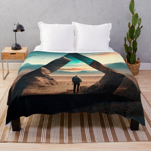 Item preview, Trippy Triangle in the Desert With Character Wall Art designed and sold by BySpinny.