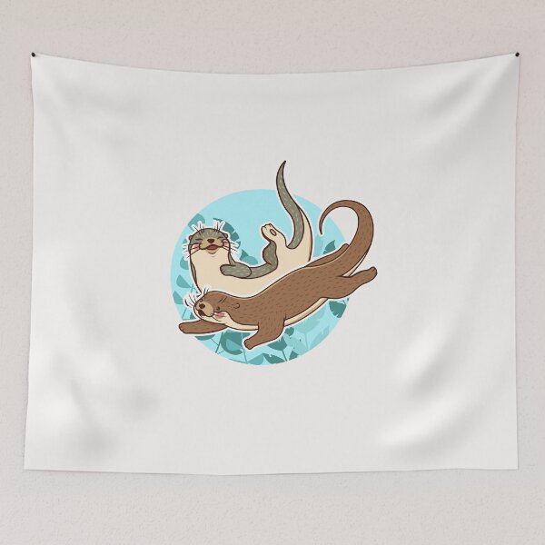 Item preview, significant otters - otters holding hands designed and sold by exponentialart.
