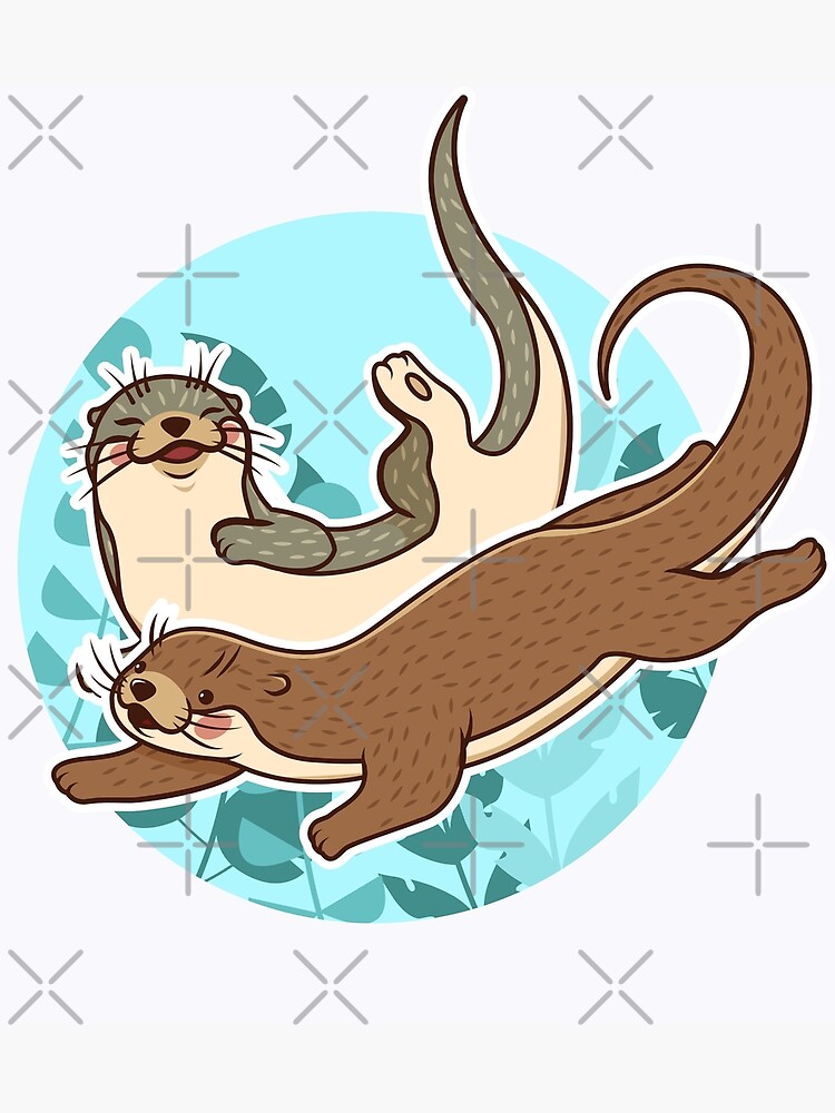 Significant Otters - Otters Holding Hands Art Print by