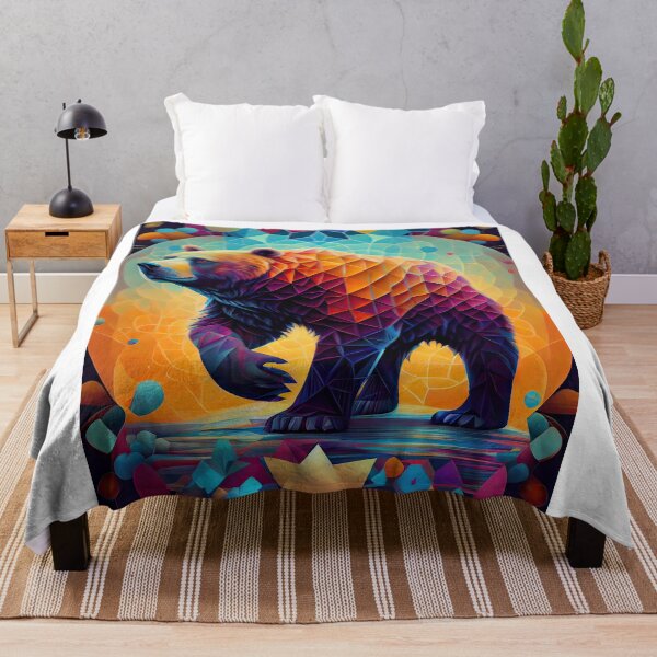Item preview, The Bear King 4 - abstract geometric colorful painting designed and sold by Earth Celebration Designs.