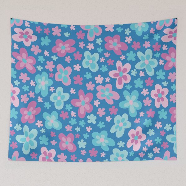 Item preview, RETRO GROOVY FLORALS YELLOW, PINK, MAGENTA, BLUE Y2K 2000S designed and sold by blomastudios.