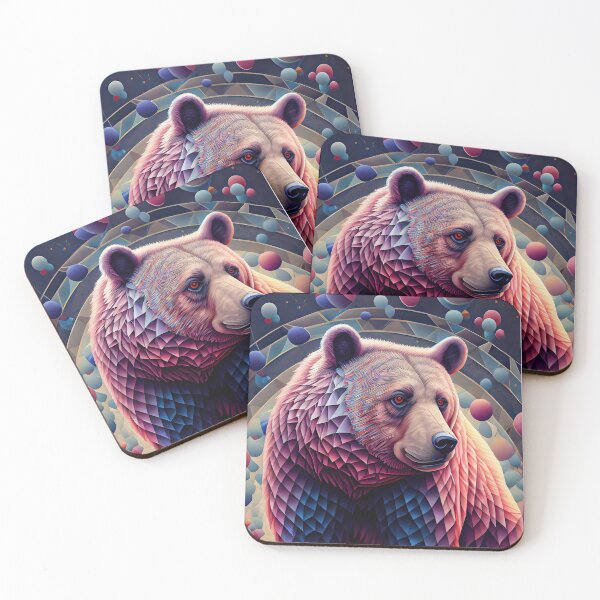 Item preview, The Bear King 5 - abstract geometric colorful painting designed and sold by Earth Celebration Designs.