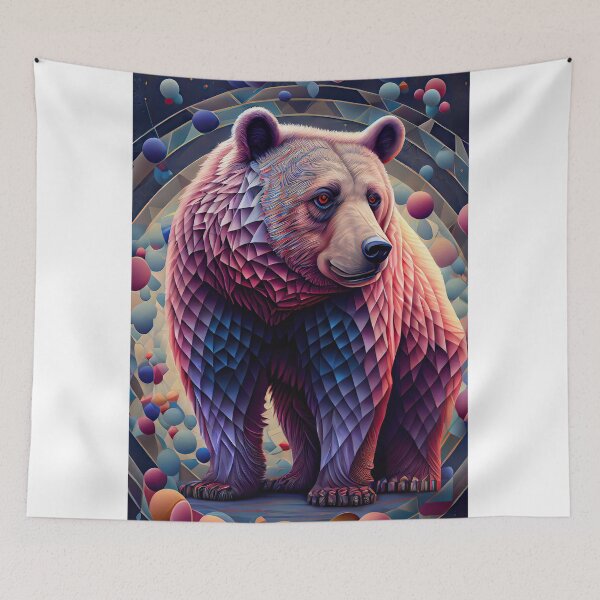 Item preview, The Bear King 5 - abstract geometric colorful painting designed and sold by Earth Celebration Designs.