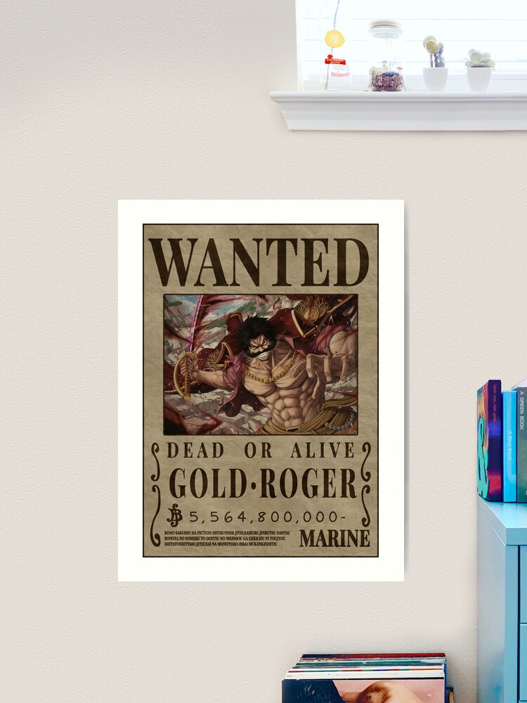 Gold Roger One Piece Wanted Poster Art Board Print for Sale by One Piece  Bounty Poster