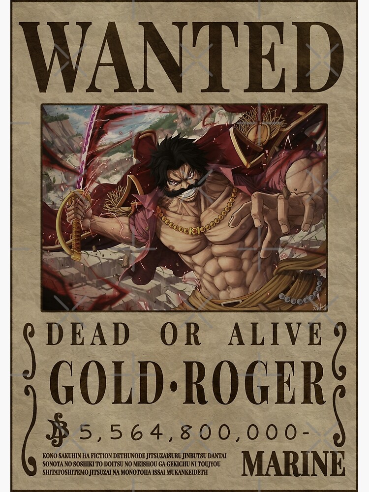 Gol D. Roger One Piece Wanted Poster Pin 
