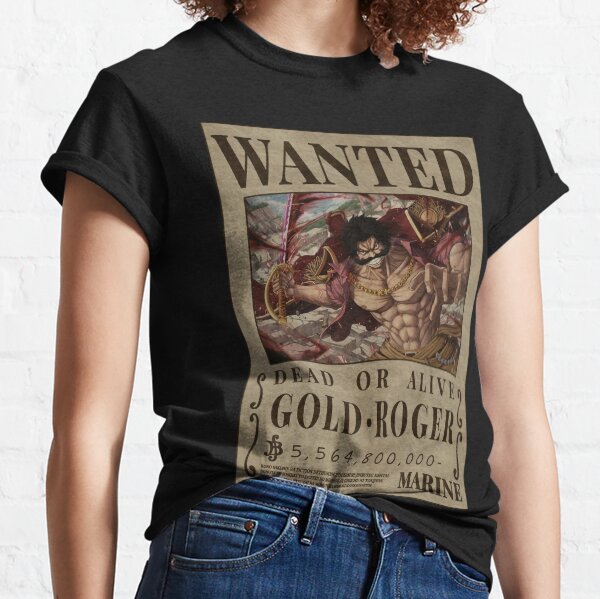 Gold D Roger Wanted poster one piece bounty (2023 updated price )  Essential T-Shirt for Sale by justchemsou