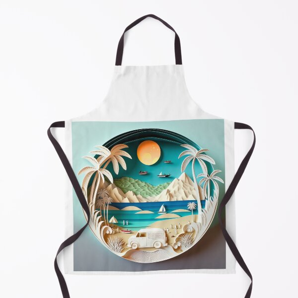 Item preview, 3D Effect Papercut Art - Beach Scene designed and sold by TheArtfulAI.