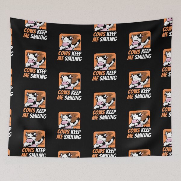 Item preview, Orange version Cows make me smile fun cartoon dabbing cow designed and sold by FarmsteadAcers.