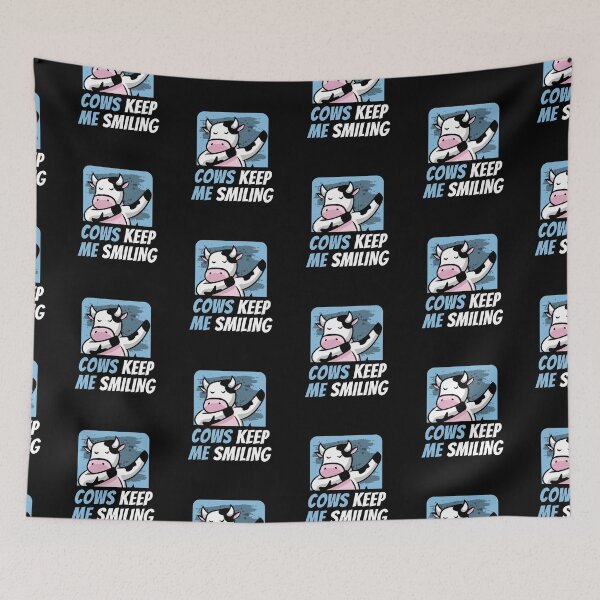 Item preview, Blue version Cows make me smile fun cartoon dabbing cow designed and sold by FarmsteadAcers.