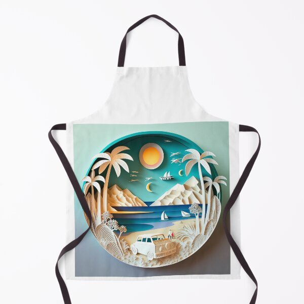 Item preview, 3D Effect Papercut Art - Beach Scene designed and sold by TheArtfulAI.