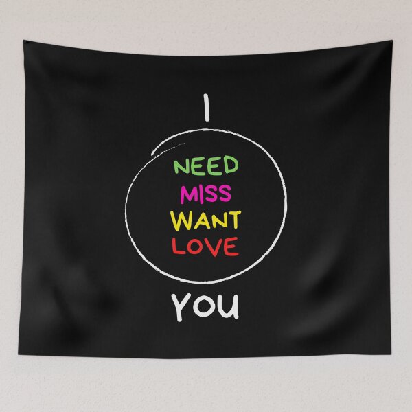 Item preview, I Want, Miss, Need, Love You! Gift Idea For Partner designed and sold by PD-Store.
