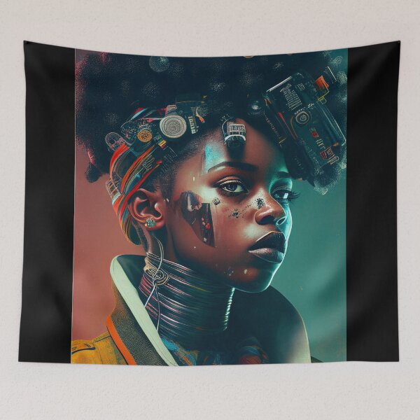 Item preview, Afrofuturism Art designed and sold by MidJourneymen.