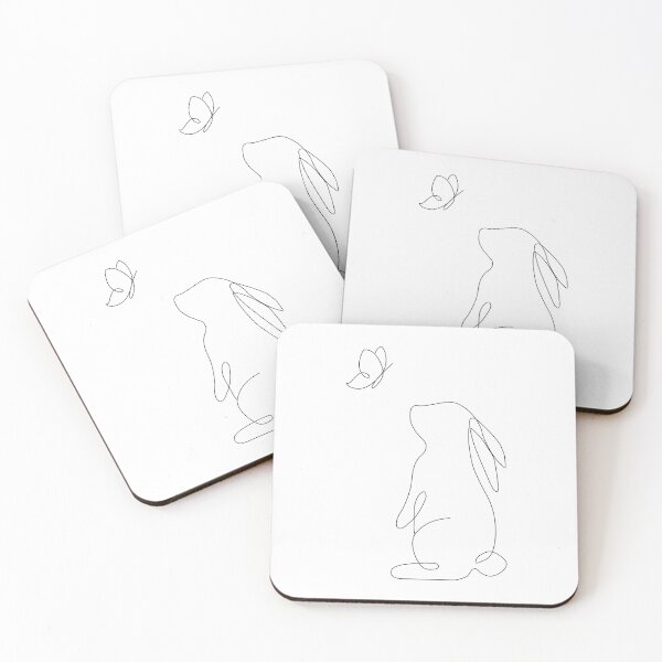 Item preview, One Line Art Lovely Bunny and Beautiful Butterfly Gift Funny  designed and sold by My Shobs.