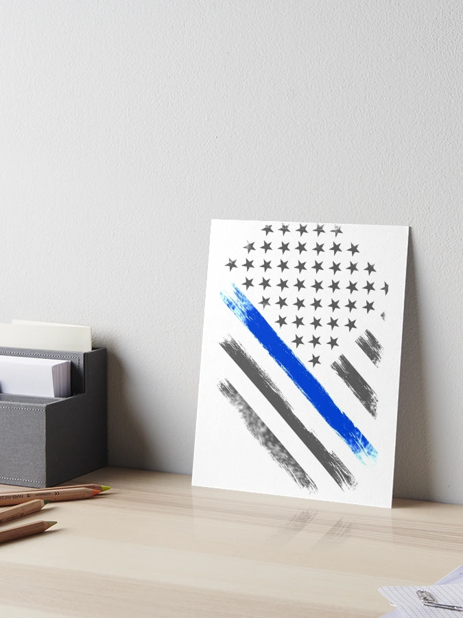 Thin Blue Line Wristbands - 20 Pack Vintage Flag Design Rubber Bracelets