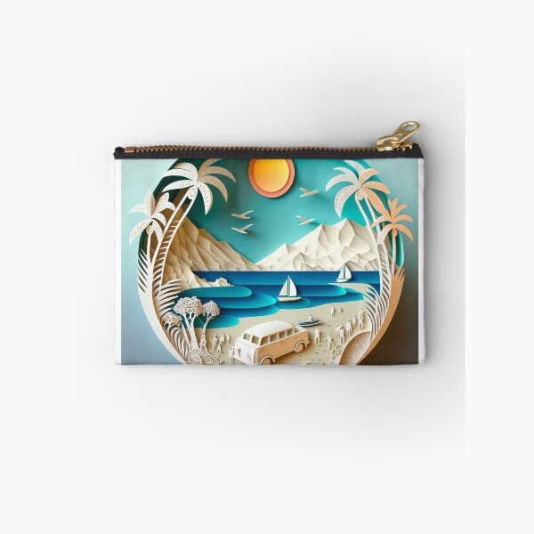 Item preview, 3D Effect Papercut Art - Beach Scene designed and sold by TheArtfulAI.