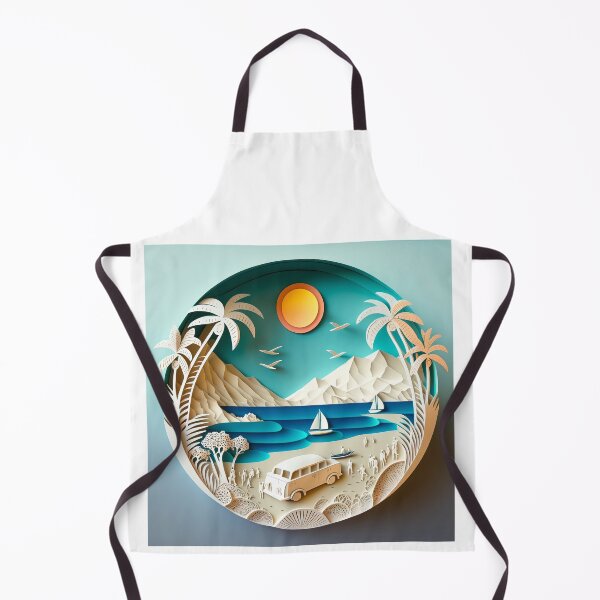 Item preview, 3D Effect Papercut Art - Beach Scene designed and sold by TheArtfulAI.