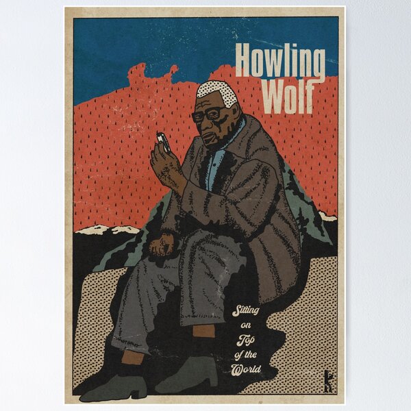 Item preview, Howling Wolf blues legent print designed and sold by konstk.