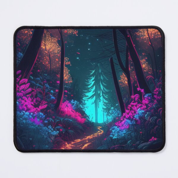 Item preview, Bioluminescent forest path with fireflies designed and sold by RK - Shop.