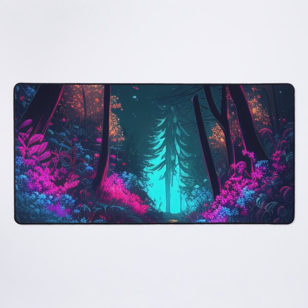 Item preview, Bioluminescent forest path with fireflies designed and sold by RK - Shop.