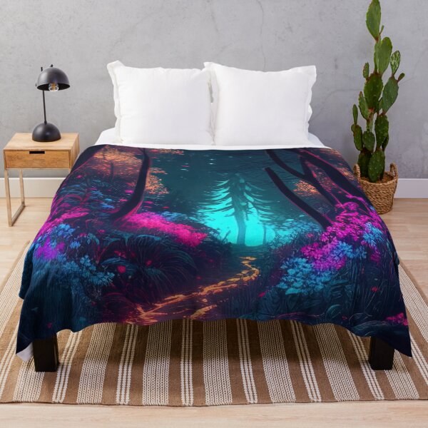 Item preview, Bioluminescent forest path with fireflies designed and sold by RK - Shop.
