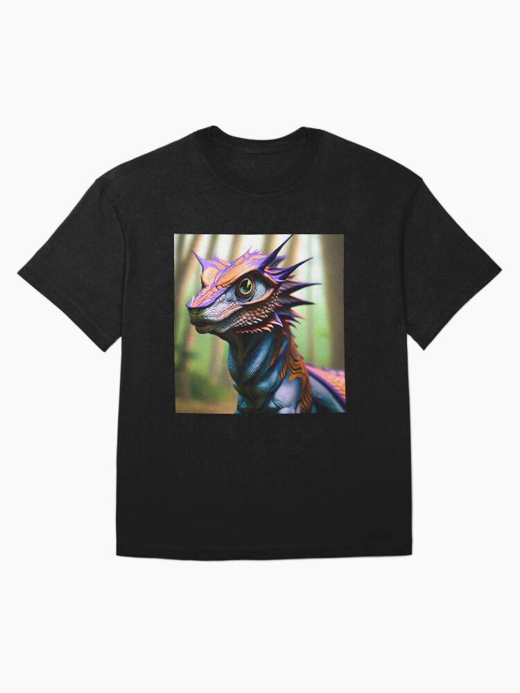 Thumbnail 3 of 7, Oversized T-Shirt, Purple Iridescent Scaled Jungle Dragon designed and sold by dragynrain.
