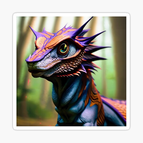 Purple Iridescent Scaled Jungle Dragon Sticker