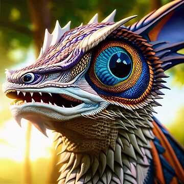Artwork thumbnail, Colorful White Scaled Jungle Dragon by dragynrain