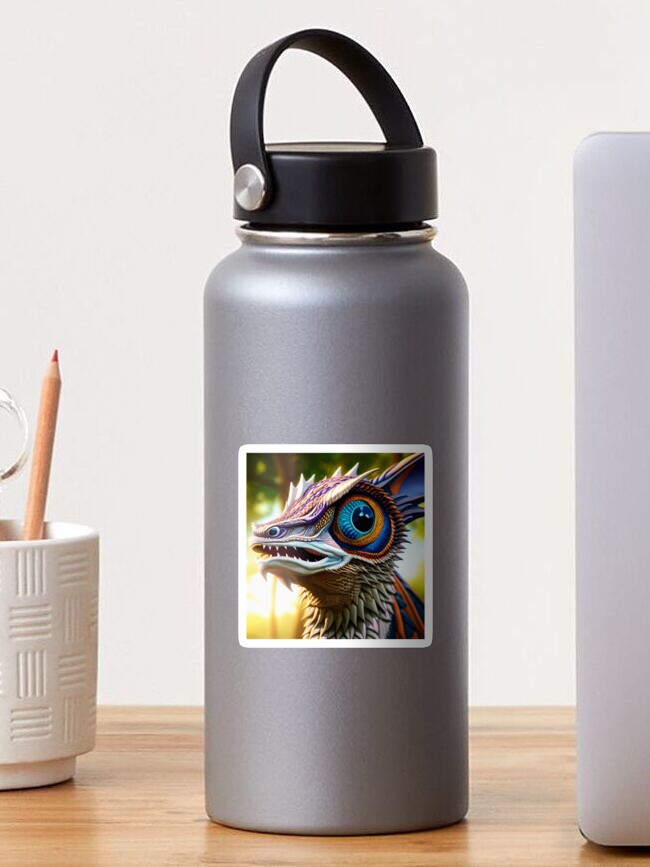 Thumbnail 1 of 3, Sticker, Colorful White Scaled Jungle Dragon designed and sold by dragynrain.