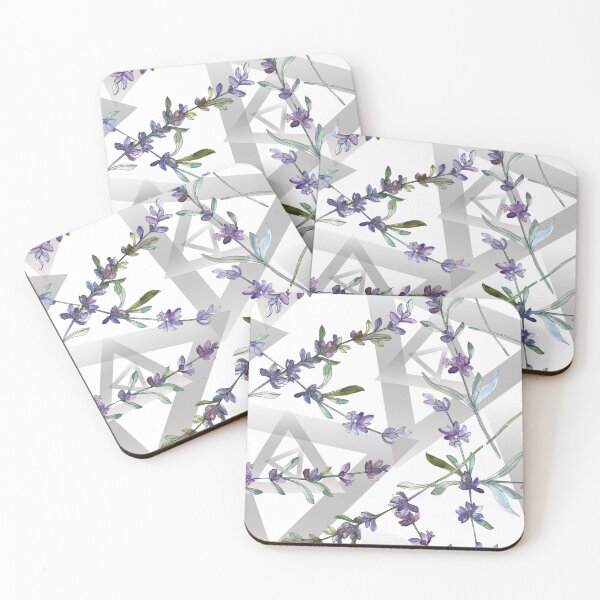 Item preview, Lavender Flower Watercolor Geometric Design designed and sold by marknprints.