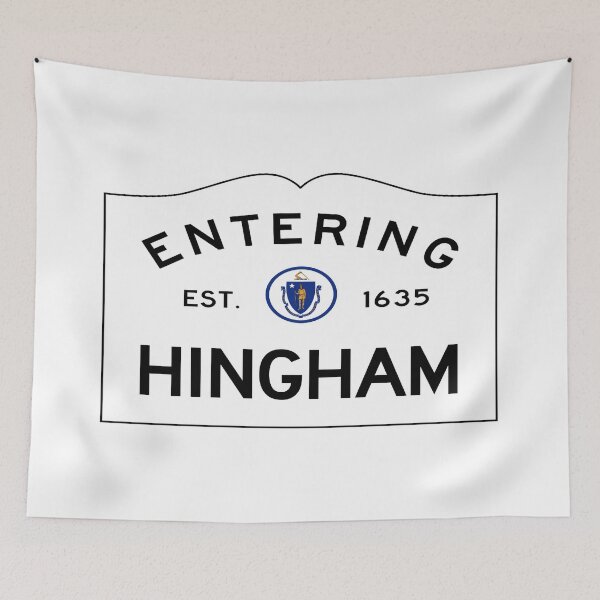 Item preview, Entering Hingham Road Sign - Hingham, Massachusetts designed and sold by SouthShorePics.
