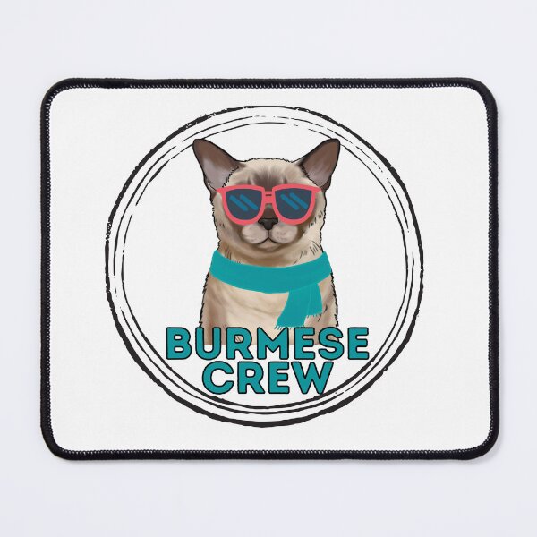 Item preview, Burmese cat crew cool cat in sunglasses designed and sold by JoeyGraceCatCo.