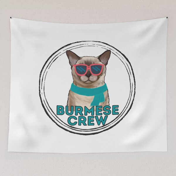 Item preview, Burmese cat crew cool cat in sunglasses designed and sold by JoeyGraceCatCo.